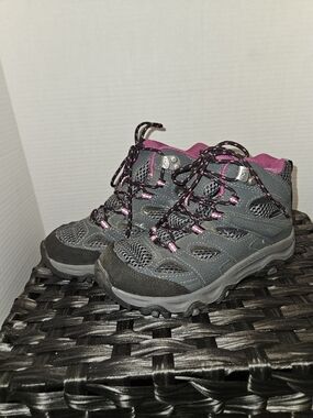 Merrell Gray and Pink Youth Waterproof Hiking Boots